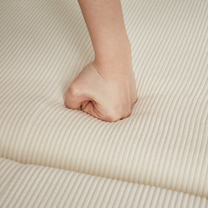 English Elm FX'' 66 Inch Sleeper Sofa Bed 3-in-1 Convertible Pullout Sofa with Plush Corduroy, 4 Pillows, Pockets Beige W1926S00058