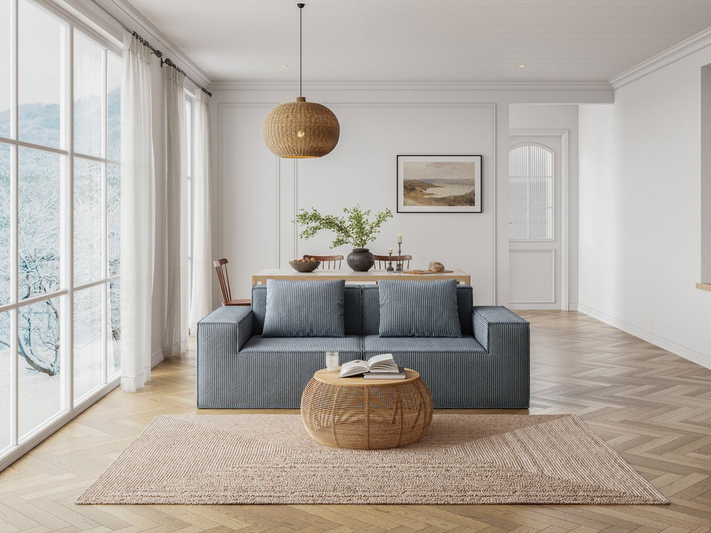 English Elm Belfin Modular Sectional Sofa - Convertible Tofu Block Floor Bed with Plush Foam, No Assembly Required Gray W3147S00001