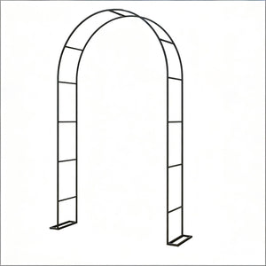 English Elm Outdoor Steel Garden Arch with Weighted Base for Weddings and Climbing Vines T3971P486761
