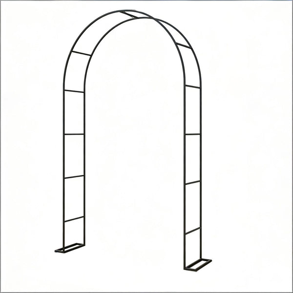 English Elm Outdoor Steel Garden Arch with Weighted Base for Weddings and Climbing Vines T3971P486761