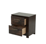 English Elm Rustic 1 Piece Nightstand Wooden Mahogany Finish Bedside Table 2-Drawers Classic Bedroom Furniture