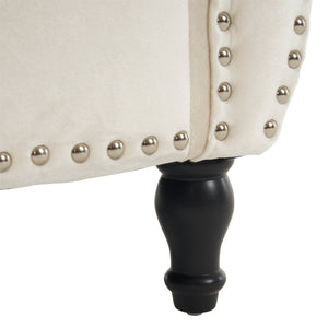 English Elm Christopher Knight Home® - Velvet Luxe Storage Ottoman Bench with Nailhead Trim and Plush Cushion — Durable, Spacious Seating Beige N769P186110B