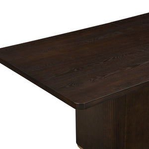English Elm Christopher Knight Home® - 84" Rectangular Dining Table - Dark Brown Solid Wood & Mdf, Seats 6-8, Easy Assembly & Care N771P296162B_N771P296163B