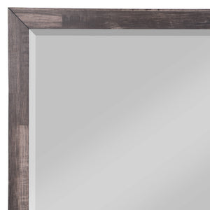 English Elm Juniper Dark Cherry beveled wall mirror 42x30" landscape frame - elegant, warm finish for living spaces B2726P257369