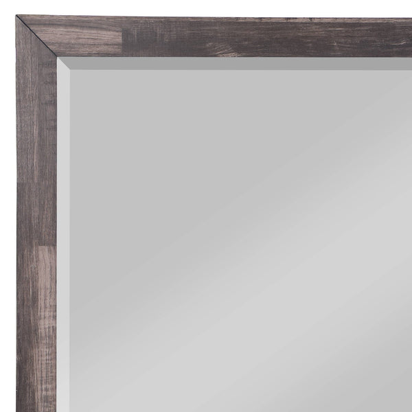 English Elm Juniper Dark Cherry beveled wall mirror 42x30" landscape frame - elegant, warm finish for living spaces B2726P257369