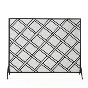 English Elm Christopher Knight Home® - FIRE Iron Fireplace Screen with Durable Mesh Guard and Stable Frame for Safety and Classic Hearth Appeal Black 61129.00BLK
