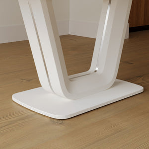 English Elm 62.99-78.74" Expandable Grey-White Dining Table With U-Shaped Legs - Modern Industrial Style For Home & Office P2 W2189S00751-GIGA