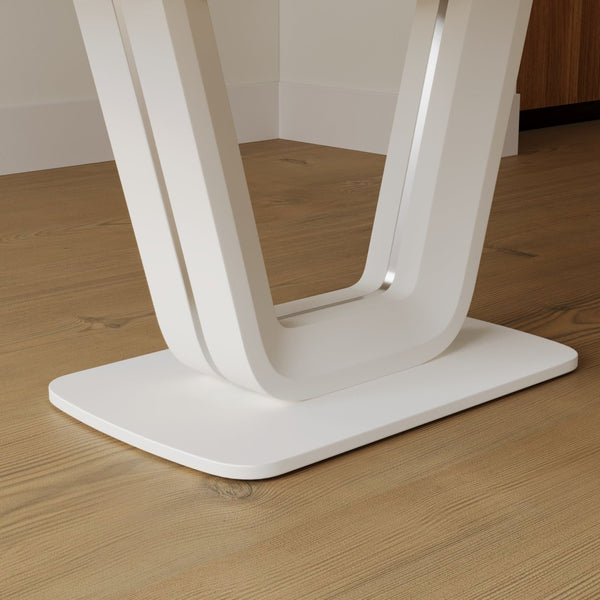 English Elm 62.99-78.74" Expandable Grey-White Dining Table With U-Shaped Legs - Modern Industrial Style For Home & Office P2 W2189S00751-GIGA