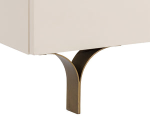 Sunpan Celine Dresser - Elegant Rubberwood Design with Antique Brass Feet for a Stunning Bedroom Upgrade Cream