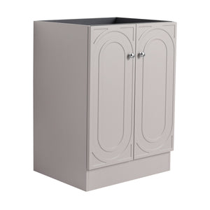 English Elm 24" Freestanding Bathroom Vanity with Integrated Basin Design, Adjustable Shelf & 3 Metal Handles, Eco Plywood Finish khaki W999P241051
