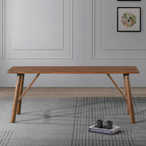 English Elm Ashcroft Furniture - Versatile Solid Wood Molly Bench Walnut Brown – Mid-Century Design, Durable Rubberwood, Entryway Seat B183P232011
