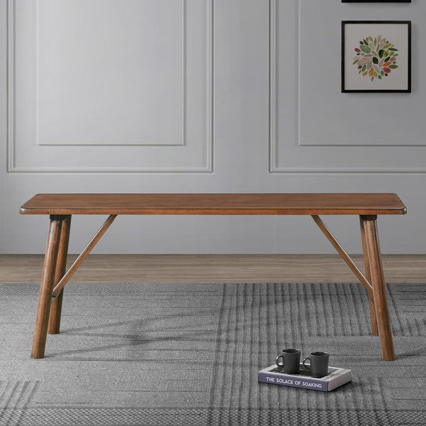 English Elm Ashcroft Furniture - Versatile Solid Wood Molly Bench Walnut Brown – Mid-Century Design, Durable Rubberwood, Entryway Seat B183P232011