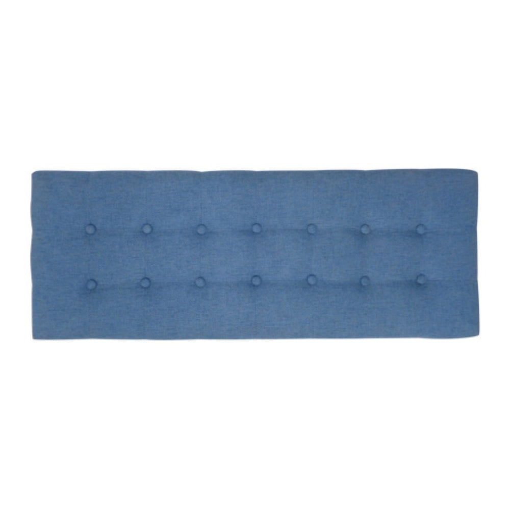 English Elm Mid-century Button Tufted Ottoman with Walnut Tapered Legs for Living Room Bedroom Blue N778P440482B