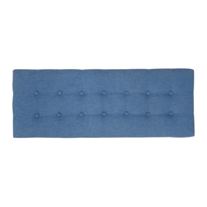 English Elm Mid-century Button Tufted Ottoman with Walnut Tapered Legs for Living Room Bedroom Blue N778P440482B