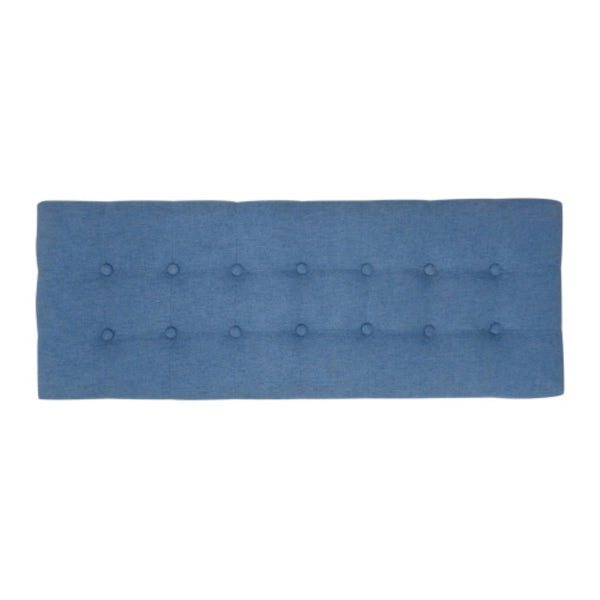 English Elm Mid-century Button Tufted Ottoman with Walnut Tapered Legs for Living Room Bedroom Blue N778P440482B