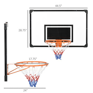 English Elm Soozier Wall Mount Basketball Hoop Shatterproof Backboard Steel Rim Outdoor Indoor W2225P200460