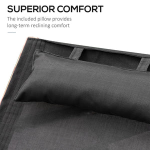 English Elm Outsunny Outdoor Chaise Lounge Chair With Adjustable Pillow, Ergonomic Design, And Weather-Resistant Frame W2225P174389-GIGA