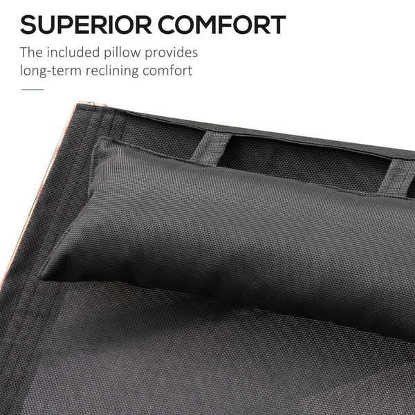 English Elm Outsunny Outdoor Chaise Lounge Chair With Adjustable Pillow, Ergonomic Design, And Weather-Resistant Frame W2225P174389-GIGA