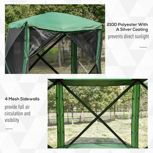 English Elm Outsunny 7x7 Pop up Gazebo Canopy with Mesh Walls Uv Blocking Roof for Camping W2225P200735