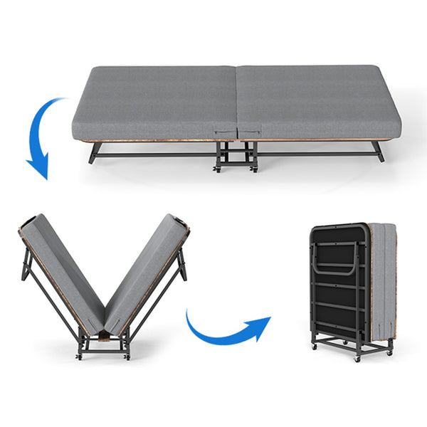 English Elm Portable Folding Guest Bed with Memory Foam and Reinforced Steel Frame on Locking Wheels T3963P447221