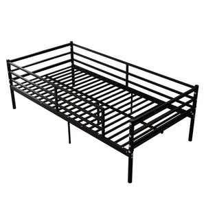 English Elm Bunk Bed Twin Over Heavy Duty Iron Frame with Guardrail for Teens and Adults W3752P464507
