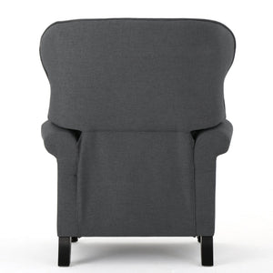 English Elm Christopher Knight Home® - Accented Push Back Recliner Chair with Rolled Arms and Copper Accents, Plush Cocooning Support, Sturdy Design Charcoal 57337.00F