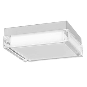 English Elm 8-inch Matte Flush Mount Led Ceiling Light with Frosted Diffuser for Modern Spaces Chrome B370P398963