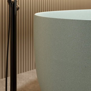 English Elm 51'' Freestanding Solid Resin Stone Soaking Tub Spa Ergonomic Matte White Bath Turquoise Green W2753P340358