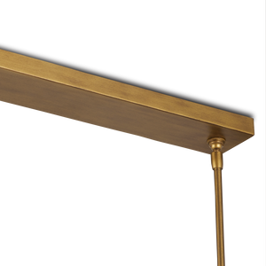 Woodbine Rectangular Modern Farmhouse Chandelier in Chestnut & Brass - Perfect for Kitchen Islands!