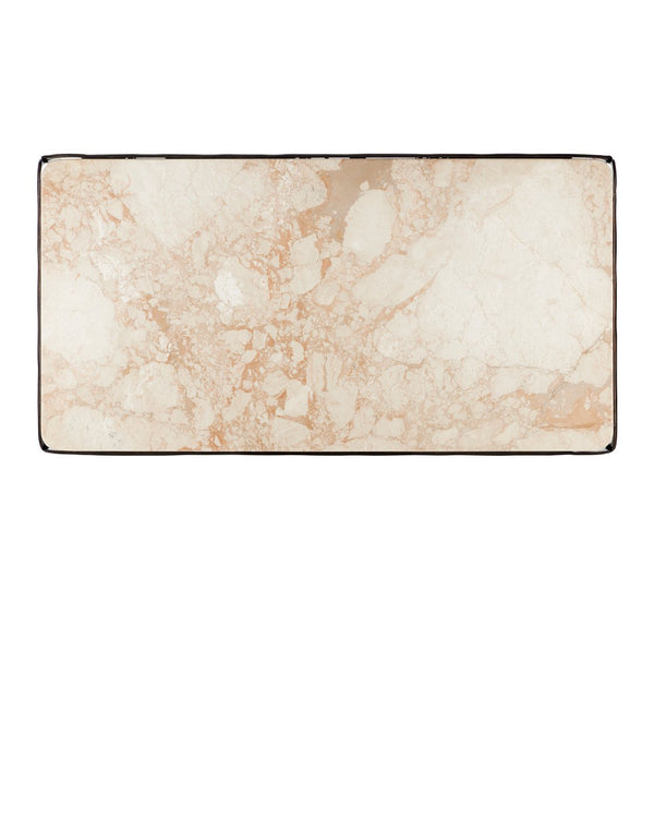 Currey & Company Crema Cocktail Table: Industrial Elegance With Artisanal Craftsmanship & Unique Fold-down Design Natural Marble ,Iron 4000-0220-currey-company