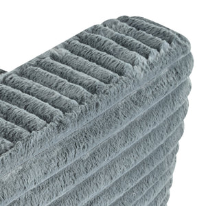 English Elm 89" Modern Corduroy Couch Plush 3-Seat Sofa with Squared Arms, Super Soft Luxury Seating for Living Spaces Grey W680P214252