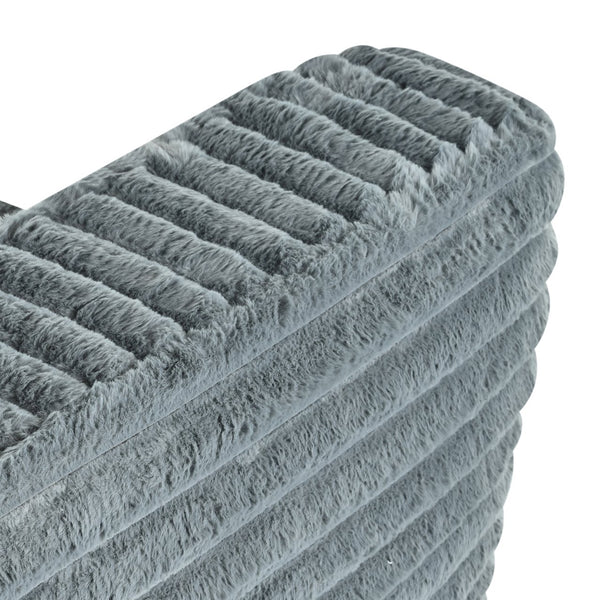 English Elm 89" Modern Corduroy Couch Plush 3-Seat Sofa with Squared Arms, Super Soft Luxury Seating for Living Spaces Grey W680P214252