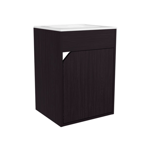 English Elm Wengue Floating Bathroom Vanity - Stylish, Space-Saving Design With Soft-Close Door & Modern Appeal B062P355660-GIGA