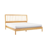 Spindle Midcentury Modern Solid Wood King Bed Natural Pine CMAB8BNP Walker Edison