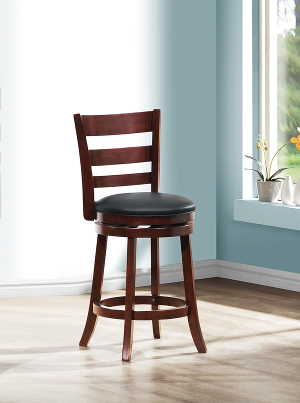 English Elm 360-Degree Swivel Counter Height Chair In Dark Cherry - Elegant, Comfortable, Solid Wood Design For Dining B011P220994