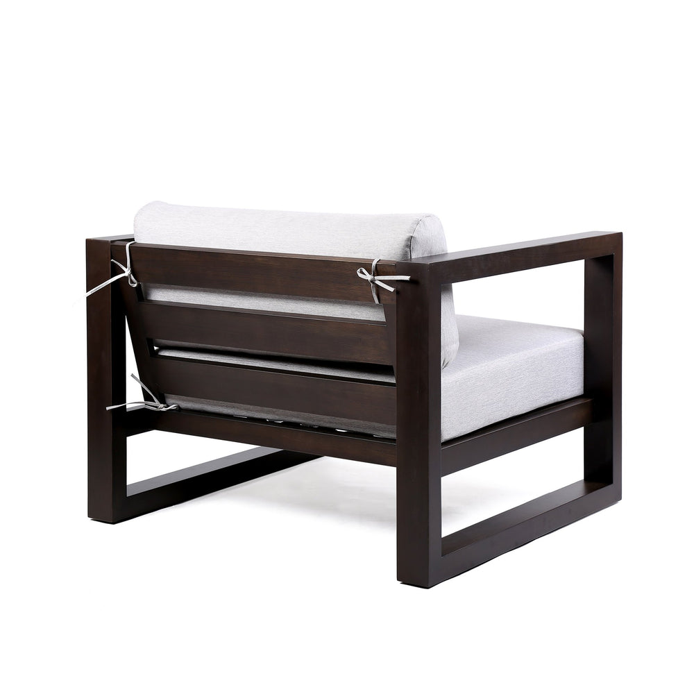 English Elm Quivra Dark Eucalyptus Outdoor Lounge Chair with Gray UV-Resistant Cushions, Ergonomic Support B2736P354403