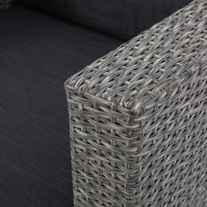 English Elm Christopher Knight Home® - Puerta Outdoor Club Chair Set - 4 Contemporary Faux-Rattan Chairs With Cushions For Patios & Decks 52979.00BLKMP4