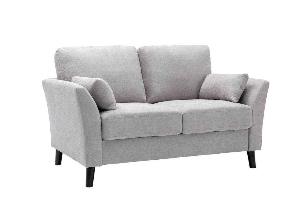 English Elm Damiano Woven Fabric Two Seat Loveseat with Solid Wood Legs for Compact Living Rooms B2749S00150