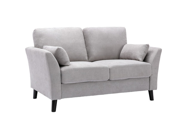 English Elm Damiano Woven Fabric Two Seat Loveseat with Solid Wood Legs for Compact Living Rooms B2749S00150