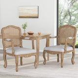 Christopher Knight Home® French Country Wood & Cane Dining Armchair Set - Rustic Elegance