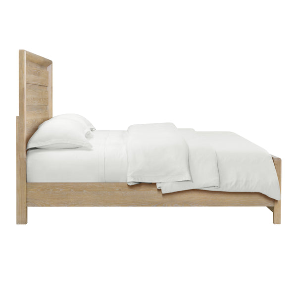 English Elm Wallace & Bay - King Panel Bed Frame Brown Wood with Slats Included, Unique Panel Headboard, Sturdy King Size Design B361S00020