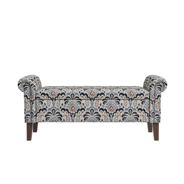 English Elm Conrad Storage Ottoman - Elegant Floral Upholstered Bench With Hidden Storage For Versatile Home Use B127P278180