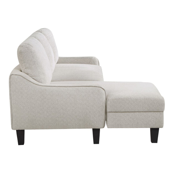 OSP Home Furnishings Lester Chaise Sofa Cement
