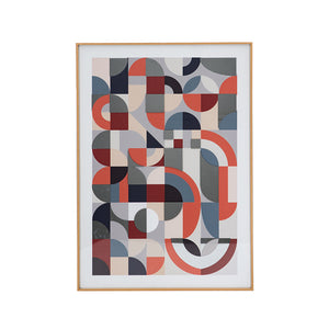 English Elm 23.8x33.6x1.6" Henderson Framed Mirror Art - Mid-Century Inspired Bold Colors & Geometric Design for Living Room W2078P313329