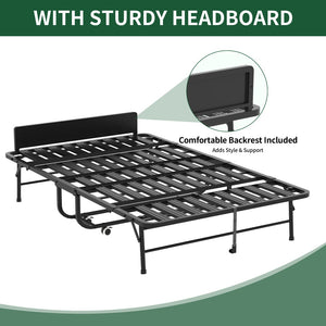 English Elm 75 Inch Rollaway Twin Bed with Memory Foam Mattress Heavy Duty Steel Frame Foldable W2735P425461