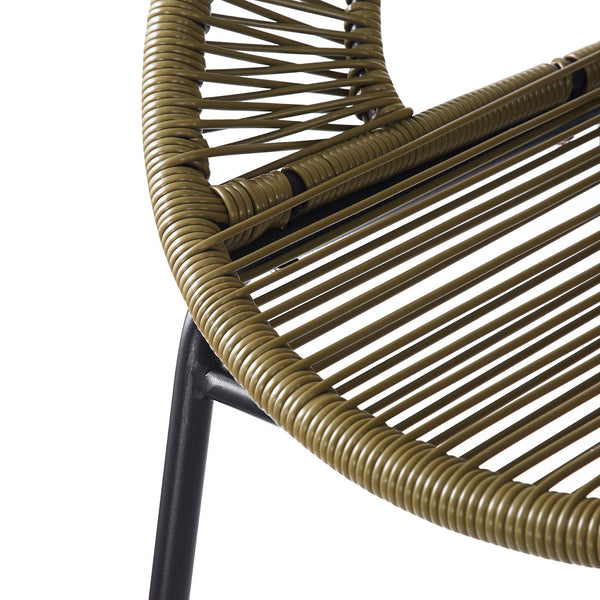 English Elm Christopher Knight Home® - Ferrara Outdoor Faux Wicker Barstool Set of 2 — Ergonomic PE Rattan Seating with Iron Frame, Durable Green N775P266222G