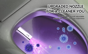 English Elm Unique Smart One Piece Toilet with Bidet Foot Sensor Auto Lid Warm Dryer Night Light W3133P384914