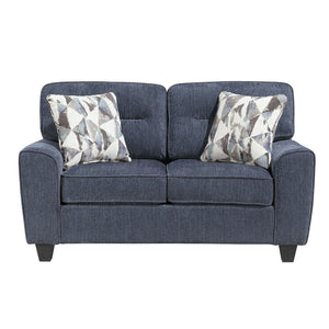 English Elm Durable Chenille Upholstered Loveseat with Pocket Coil Support and Contemporary Style Blue B011P474322