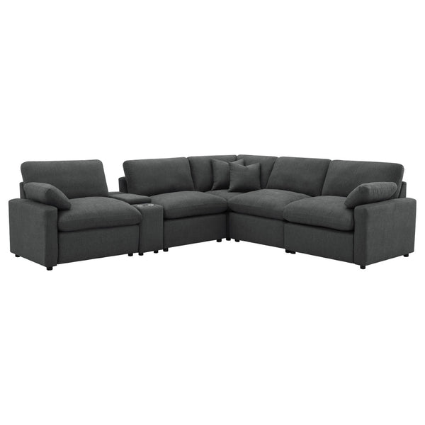 English Elm Hollander Six Piece Modular Sectional with Power Recliners and Deep Cushion Seating B062S01780