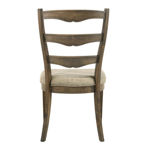 English Elm Beige Ladder Back Dining Chairs Set Of 2 – Weathered Oak Finish, Modern Design & Comfortable Seating B062P209273